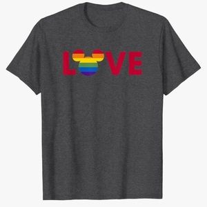 Disney Mickey Mouse Loves Pride Art Fill T-Shirt NWOT